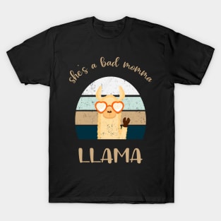 Funny She's A Bad Momma Llama T-Shirt